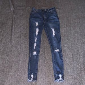 Fashion nova blue jean ripped pants